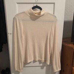 Madewell Elegant Cream Turtleneck Sweater